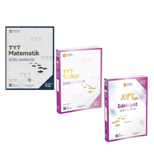 Üç Dört Beş TYT Matematik ile Türkçe ve AYT Edebiyat Soru Bankası 3 Kitap Set - Üç Dört Beş Yayınları - Image 1