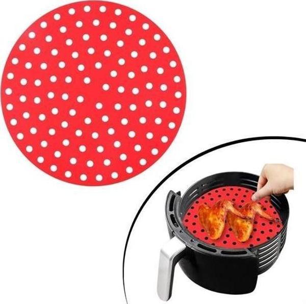 Renkli Isıya Dayanıklı Yıkanılabilir Silikon Fırın Ve Airfryer Yuvarlak Pişirme Matı 20 Cm-Findit - Image 1
