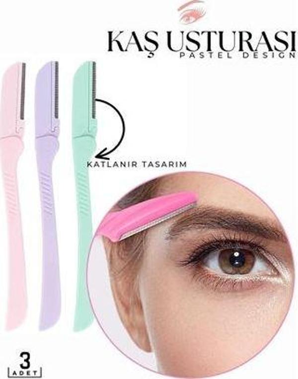 Katlanabilir Kaş Şekillendirici Kaş Dermaplaner Yüz Usturası 3 ADET 718323 - Image 1
