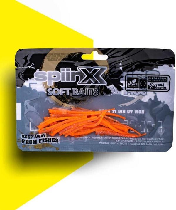 SPIINX SANDWORM SİLİKON 6CM 18P GLOW ORANGE GUM - Image 1