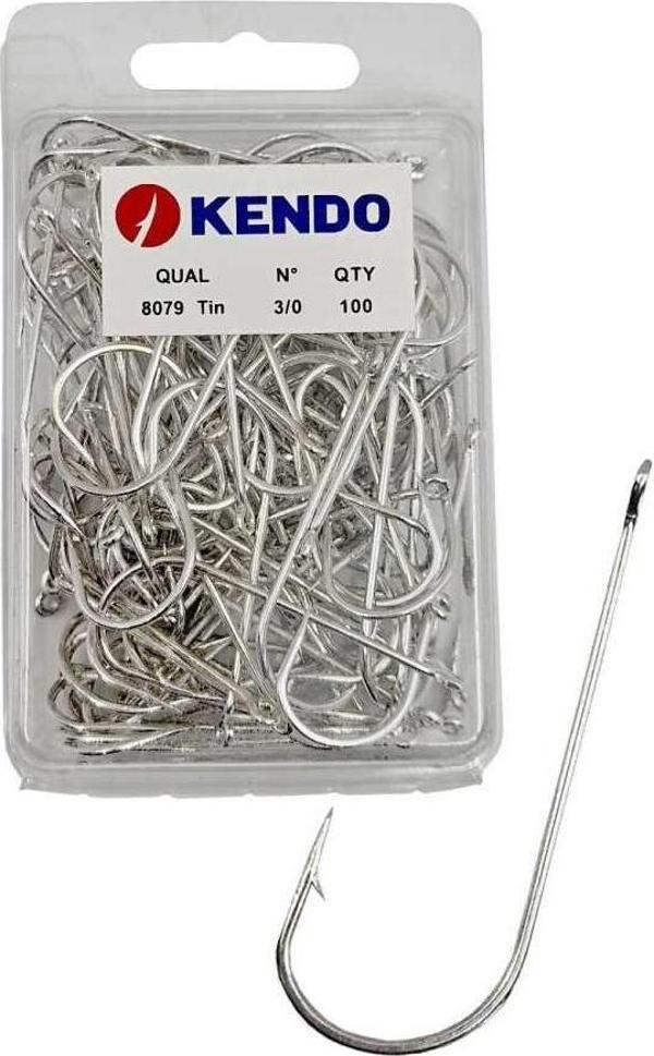 Kendo 8079 Abardeen Tin 3/0 100 Adet Halkalı Olta İğnesi - Image 1