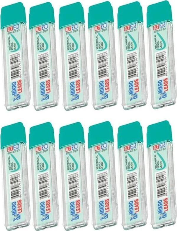 Kalem Ucu 2B 0,7 mm 12 Adet Mekanik Uçlu Otomatik Kurşun Kalem Ucu 2B 60mm x 0,7mm Siyah Mikro Uç Kısa - Image 1