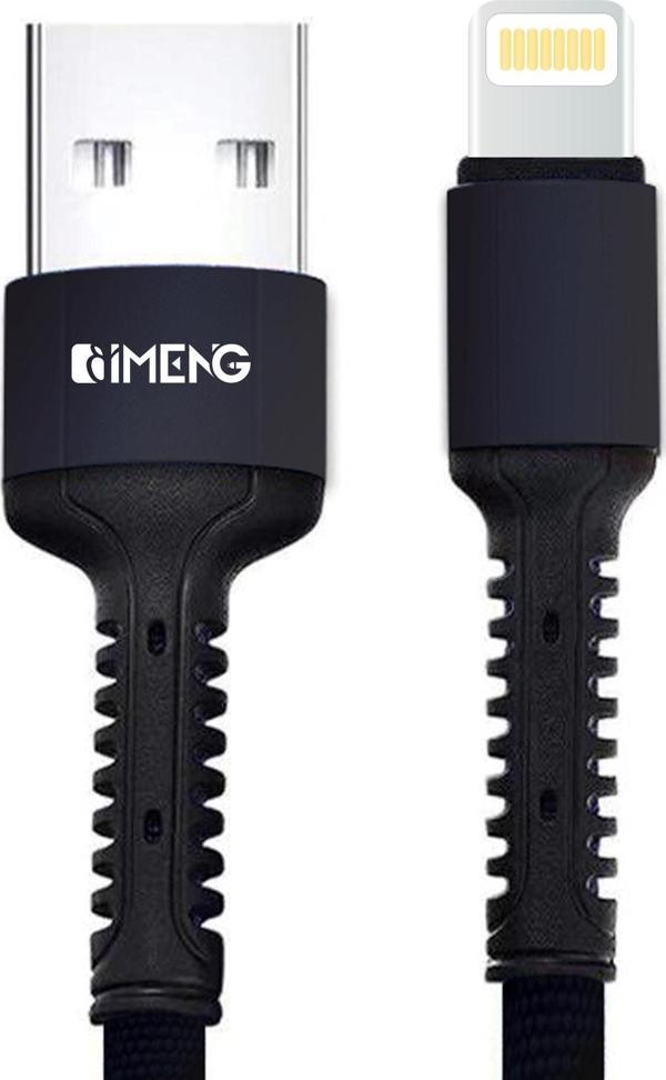 İmeng Apple İphone 14 Pro 3A UsbA to Lightning Pro Braided Data ve Hızlı Şarj Kablosu Siyah - Image 1