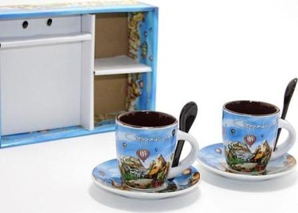 Büro Ev Ofis Hediyesi için 2KİŞİLİK Yöresel Tasarım Kahve Fincanı - Image 1