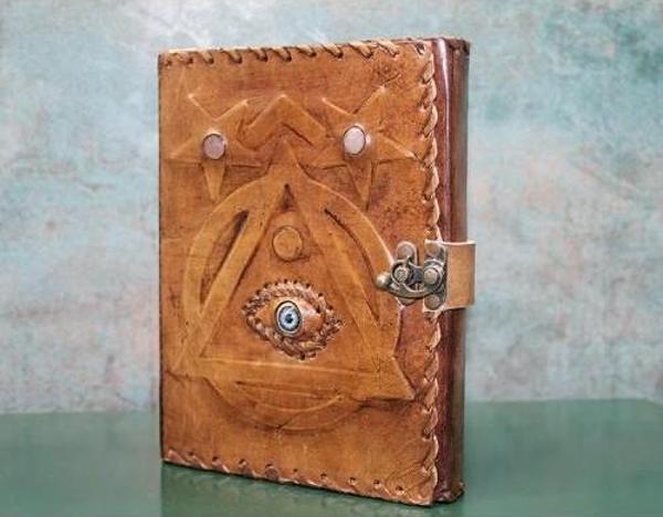 Büro Ev Ofis Hediyesi için Taşlı Şekil Deri Defter - Image 1