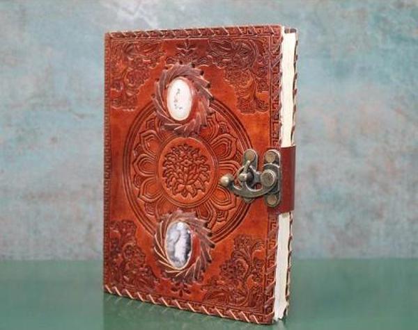 Büro Ev Ofis Hediyesi için Deri Taşlı Stil Defter - Image 1