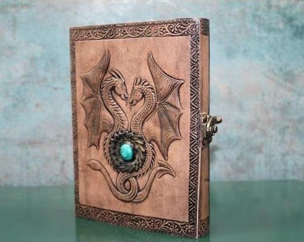 Büro Ev Ofis Hediyesi için Deri Taşlı Tasarım Defter - Image 1