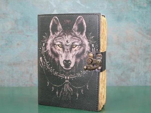 Büro Ev Ofis Hediyesi için Kurt Motif Deri Defter - Image 1