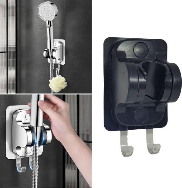 Banyo Keyfi için Güçlü Yapışkanlı Askılı Duş Başlığı Tutucu - Image 1