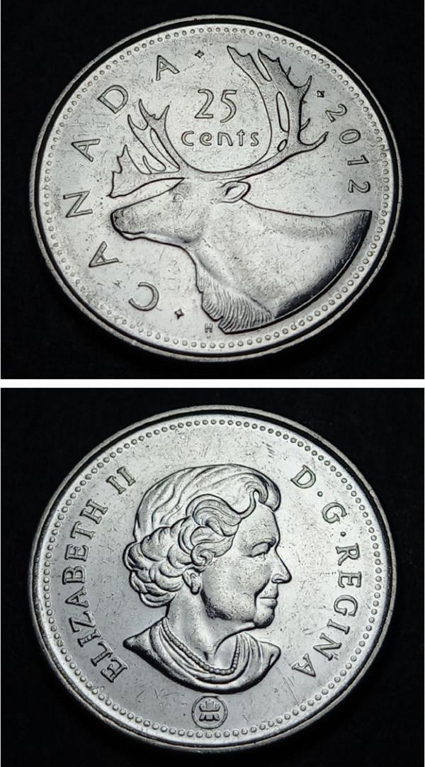 Escoines Koleksiyon 3996367fb977ab75f2 2012 Kanada 25Cent ÇİL Eski Yabancı Para - Image 1