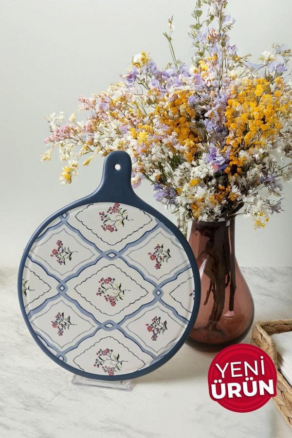 Keramika Floral Waves Peynir Sunum Tabağı 26 Cm 22668 - Image 1