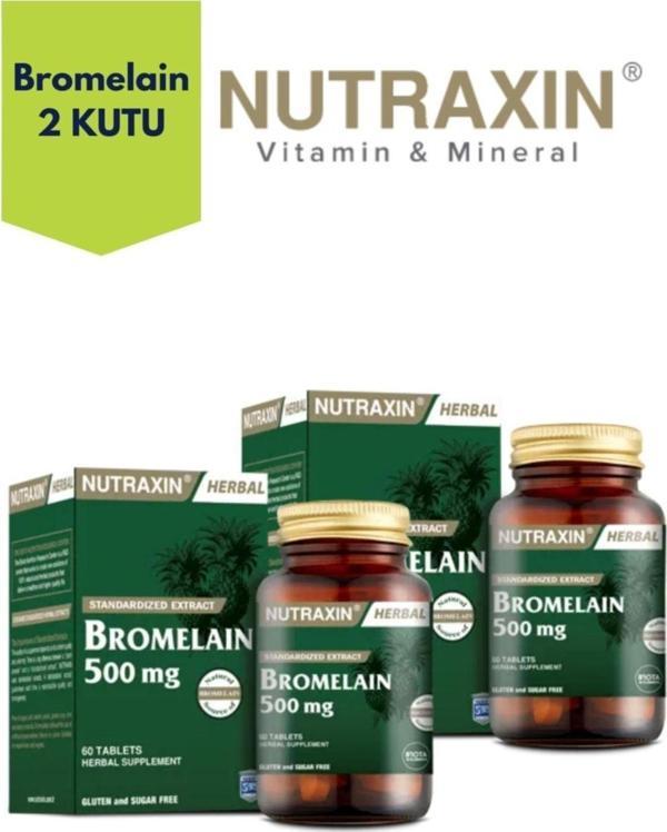 Nutraxin Bromelain 2 Kutu Set | Bromelain 2 Adet 60 Tablet Avantaj Paket - Image 1