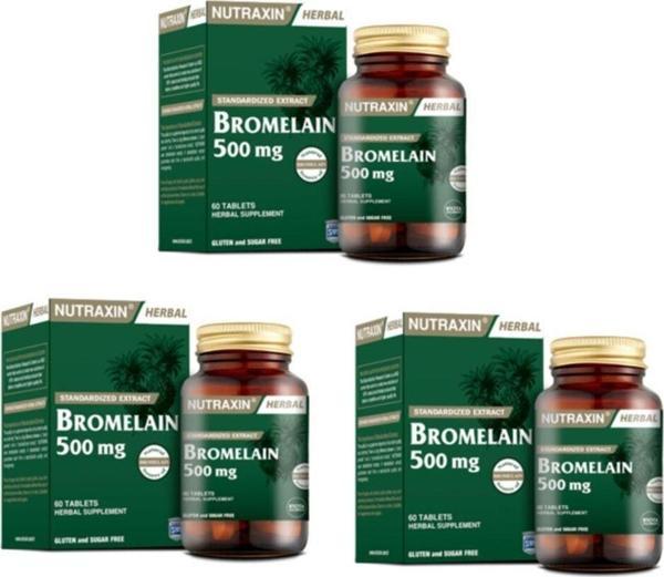Nutraxin Bromelain 500 Mg 60 Kapsül X3 Adet - Image 1