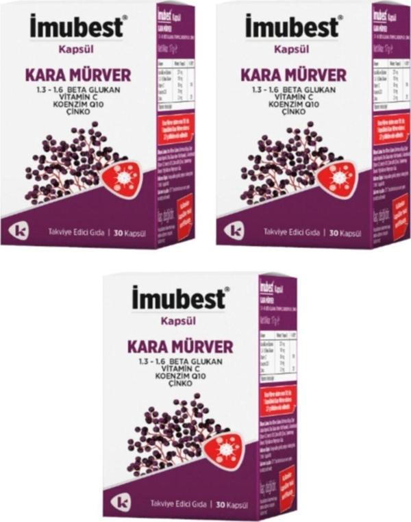 İmubest Kara Mürver 3'Lü Set 30 Kapsül - Image 1