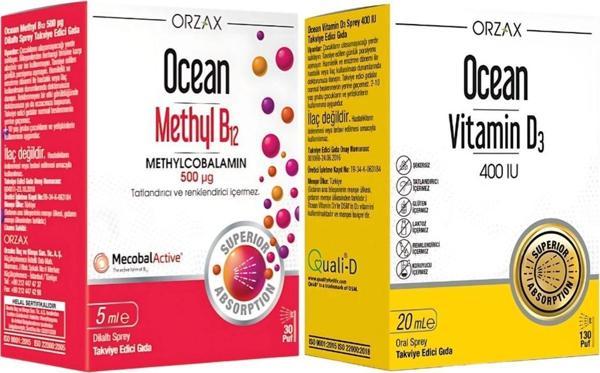 Ocean Methyl B12 Sprey 500Mcg 5Ml Vitamin D3 400Iu Sprey 20Ml - Image 1