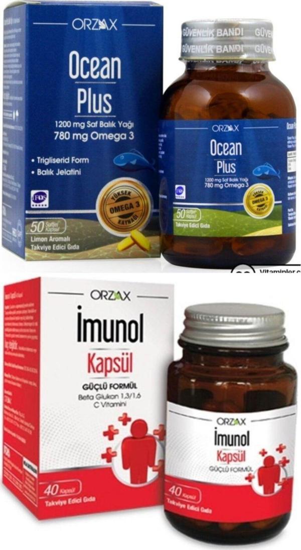 İmunol Ocean Plus Omega3 1200Mg 50 Kapsül Ve Imunol 40 Kapsül - Image 1