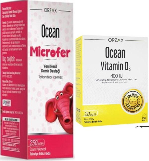 Ocean Microfer Şurup 250 Ml + Vitamin D3 400Iu Sprey 20 Ml - Image 1
