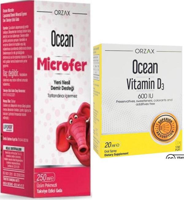 Ocean Microfer Şurup 250 Ml + Vitamin D3 600Iu Sprey 20 Ml - Image 1