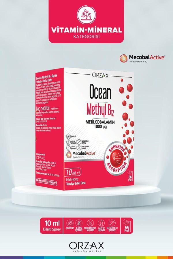 Ocean Methyl B12 1000 Mg 10 Ml Dilaltı Sprey / 66 Doz - Image 1