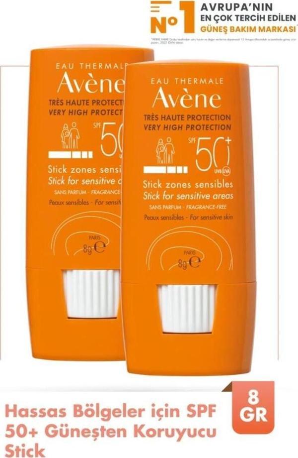 Avene Stick Zones Sensibles Spf 50 Güneş Koruyucu Stick 8 Gr X 2 - Image 1