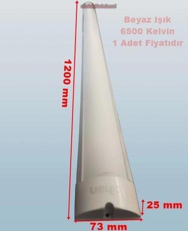 CİHAN 120cm 40w Yatay Led Bant Armatür BEYAZ 6500k IP20 220V - Image 1