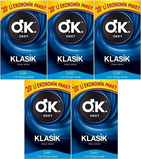 Okey Prezervatif 100 Adet Klasik Ekonomik Pk (5Pk*20) - Image 1