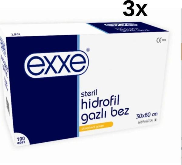Exxe Steril Hidrofil Gazlı Bez (30X80 Cm 2 Parça) 100 Adet 3 Kutu - Image 1