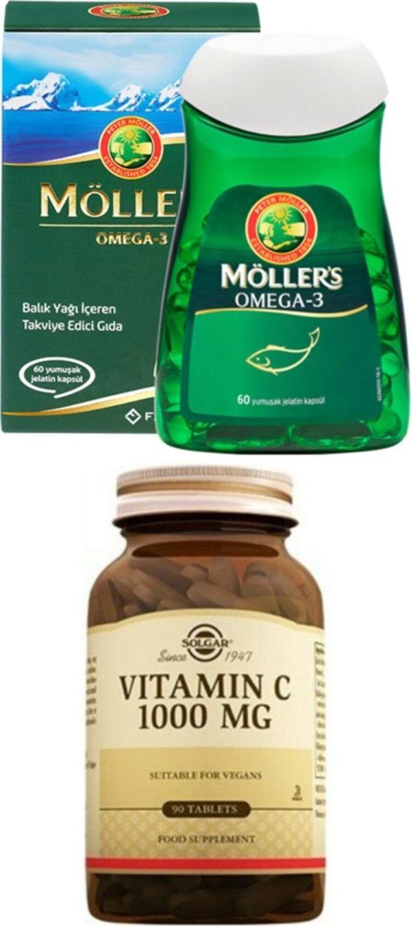 Möller'S Omega 3 60 Kapsül + Solgar Vitamin C 1000 Mg 90 Tablet - Image 1