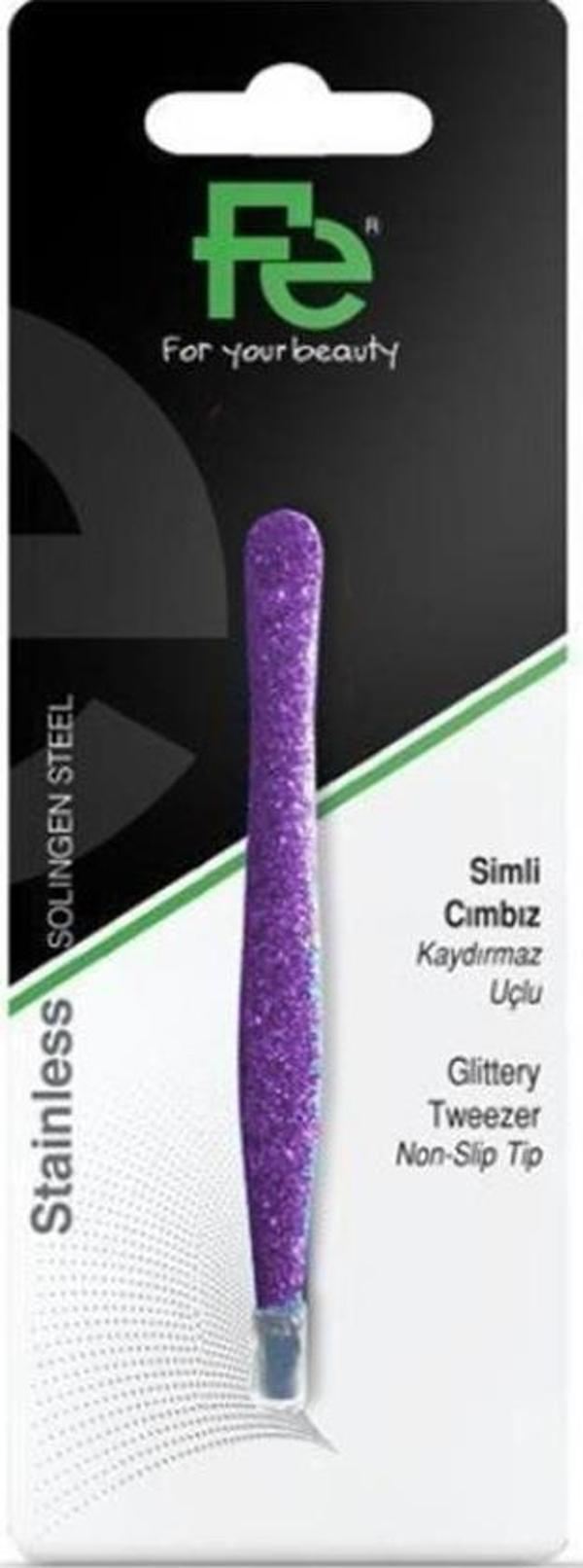 Fe Cımbız Simli Kaydırmaz Uçlu Gri Pi059 Mor - Image 1