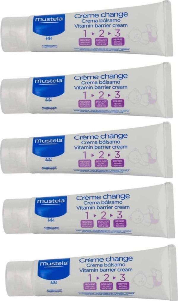 Mustela Vitamin Barrier Cream 1.2.3 Pişik Kremi 50 Ml 5 Adet - Image 1