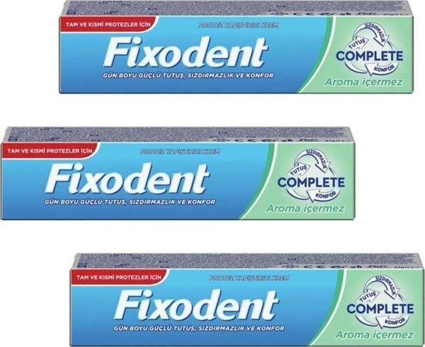 Fixodent Complete Aroma Içermez Diş Protez Yapıştırıcı Krem 47 Gr 3'Lü - Image 1