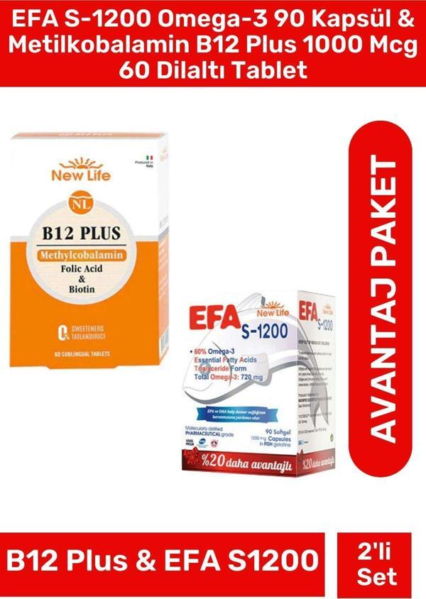 New Life B12 Plus 60 Tablet & Efa S-1200 90 Kapsül - Image 1