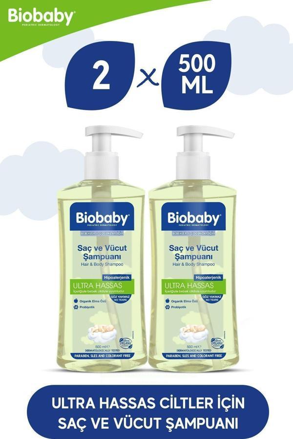 Biobaby Ultra Hassas Saç Ve Vücut Şampuanı 500 Ml Prebiyotik Allman Papatyası - Organik Içerik 2 Li Set - Image 1