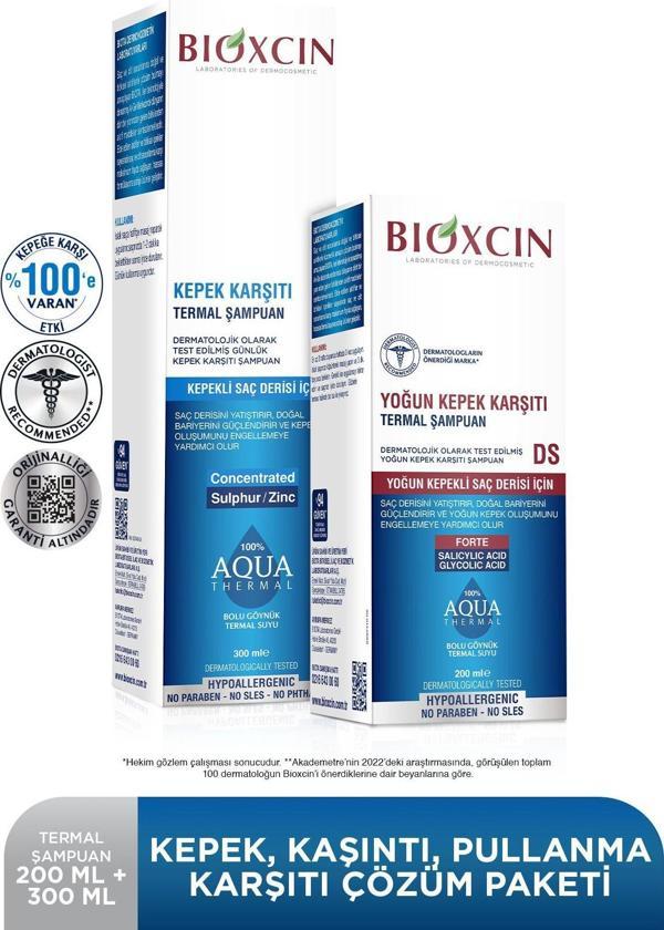 Bioxcin Aquathermal Ds 200 Ml + 300 Ml Kepeğe Karı Etkili Şampuan Seti - Image 1