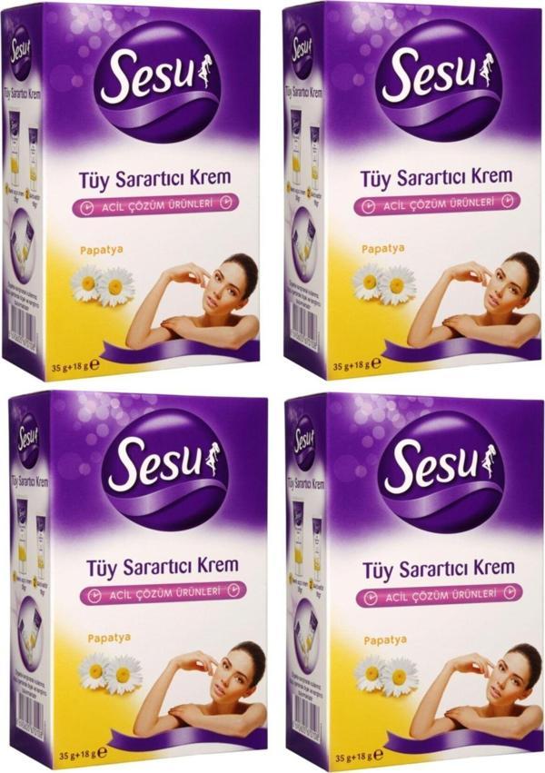 Sesu Tüy Sarartıcı Krem 35Gr + 18Gr X 4 Kutu - Image 1