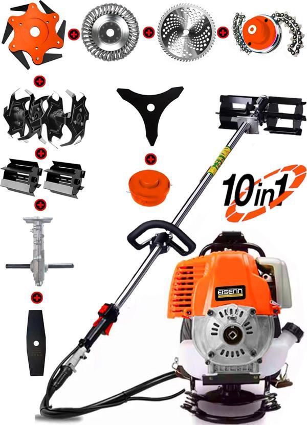 Eisenn German Ech 950 Dream 10 In 1 Sırt Tipi Sırt Tipi Tırpan Çim Ot Çalı Makinesi Full Aparat Hediyeli - Image 1