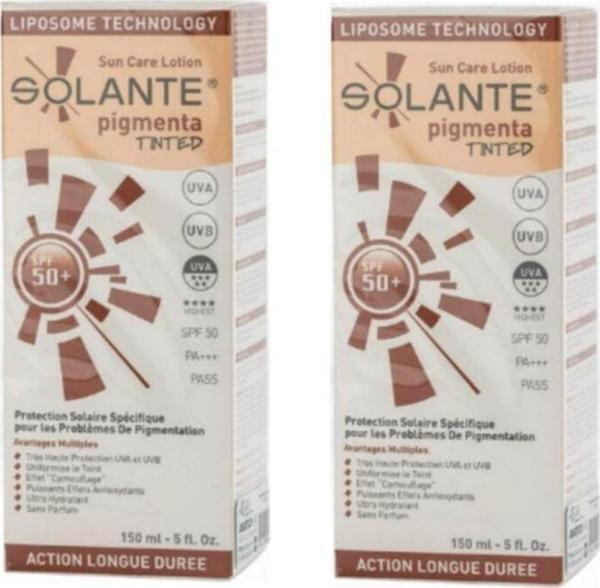 Solante Pigmenta Tinted (Renkli) Güneş Losyonu Spf 50+ Losyon 150 Ml X2 Adet - Image 1