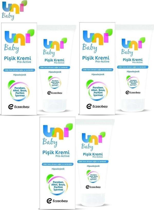 Uni Baby Bebek Bakım Pişik Önleyici Kremi 75Ml Pro Active 3 Lü Set - Image 1