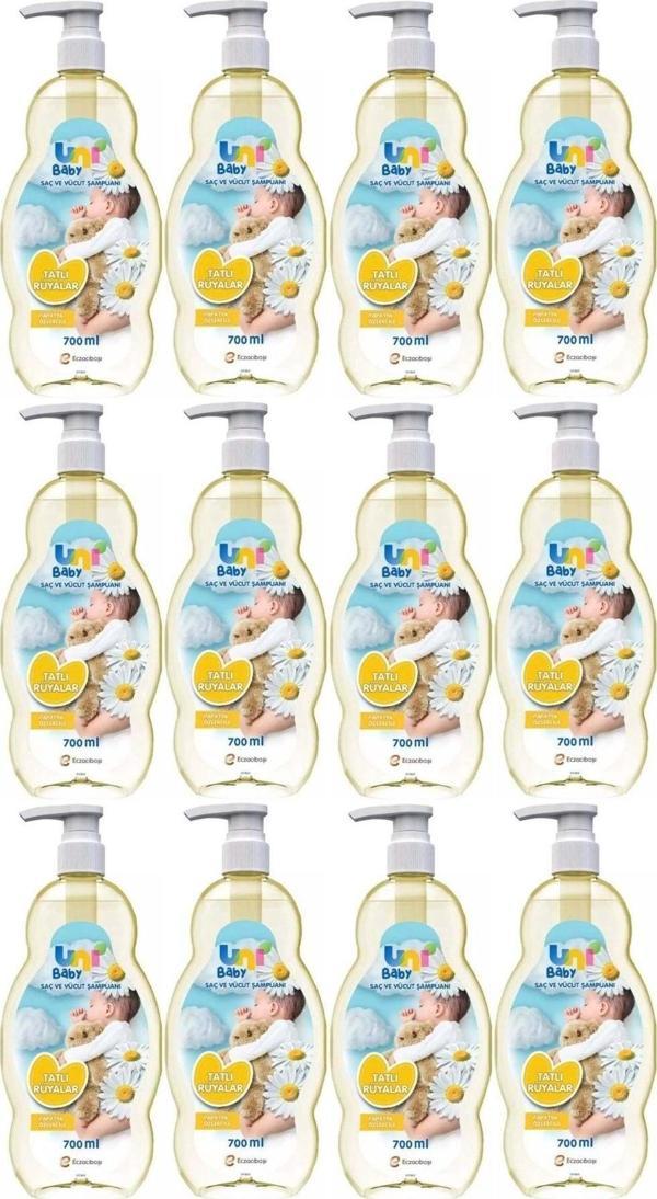 Uni Baby Bebek Şampuanı 700Ml Tatlı Rüyalar (Pompalı) (12 Li Set) - Image 1