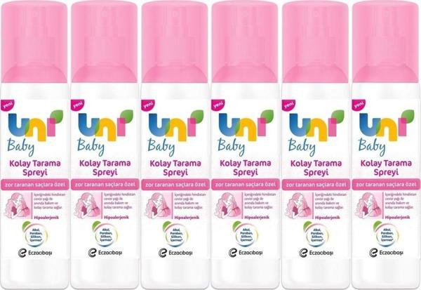Uni Baby Kolay Saç Tarama Spreyi 200Ml (Yeni) Zor Taranan Saçlara Özel (6 Lı Set) - Image 1