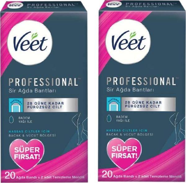 Veet Profesyonel Sir Ağda Bandi Vücut 20 Li*2 Adet - Image 1