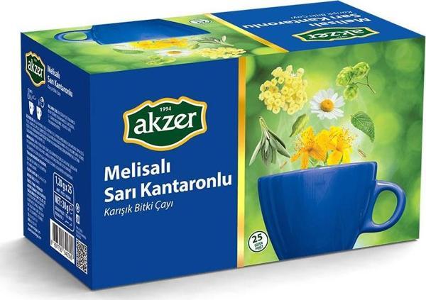 Akzer Melisa Sarı Kantoronlu Bitki Çayı 25Li - Image 1