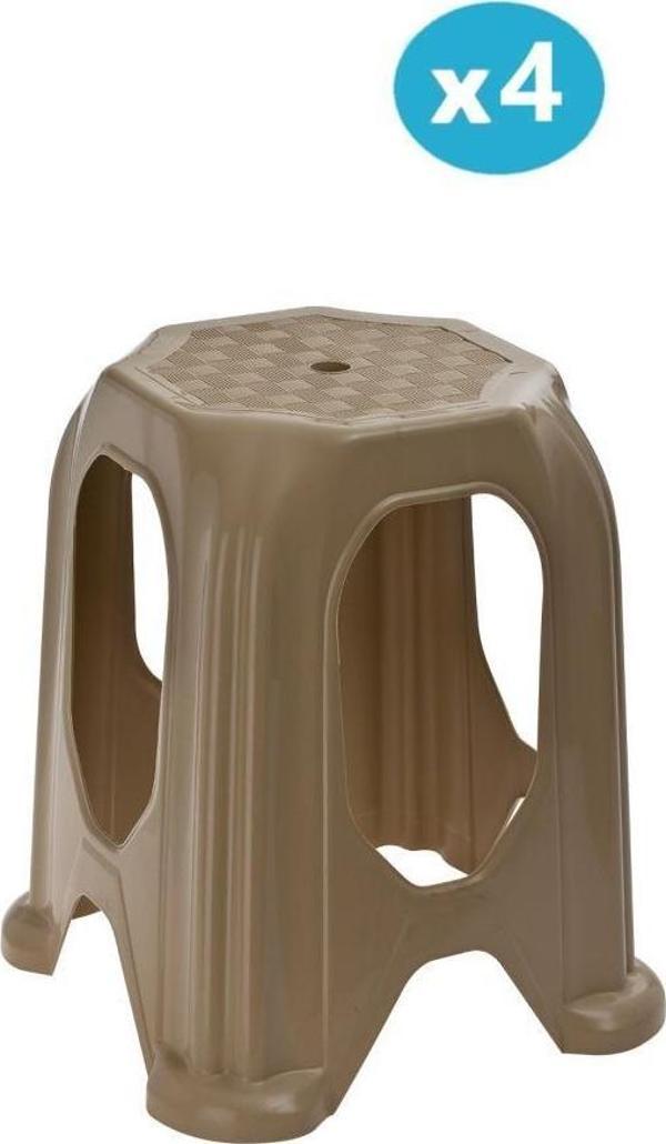Omnipazar SY-4518 Plastik Kuşaklı Tabure Büyük Boy 4'lü Set - Image 1