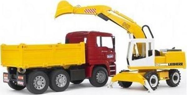 Bruder Man Damperli Kamyon Ve Liebherr Ekskavatör BRUDER-BR02751 - Image 1