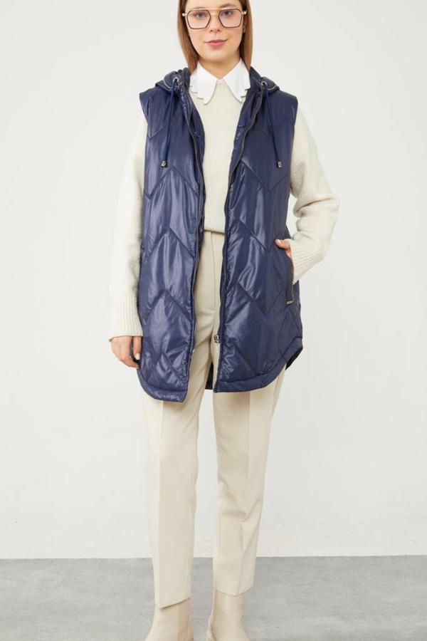 Levidor 710017 Kadın Taş Detaylı Şişme Yelek - Image 1