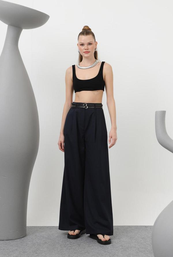 Soul 32183 Kadın Kemerli Palazzo Pantolon - Image 1