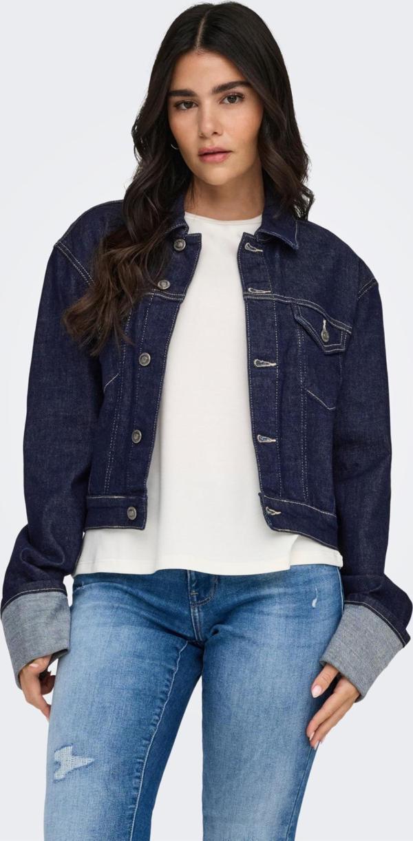 Only 15332367 Onlmercer Ls Fold Up Jacket Red Dnm Rea Kadın Jean Jean Ceket - Image 1