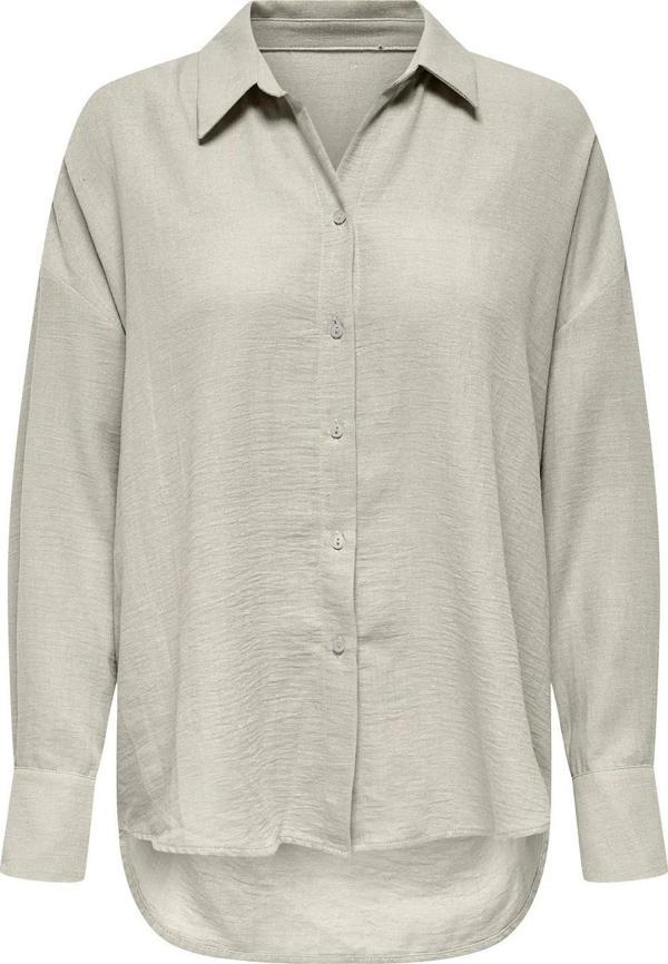 Only Kadın Onlbolzano Oversize Uzun Kollu Önü Kısa Arkası Uzun Gömlek 15353544 A.Bej - Image 1