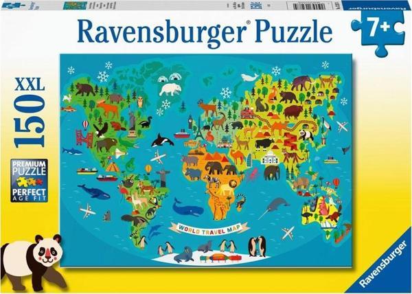 Ravensburger 150 Parça Puzzle Hayvanlı Harita 132874 - Image 1