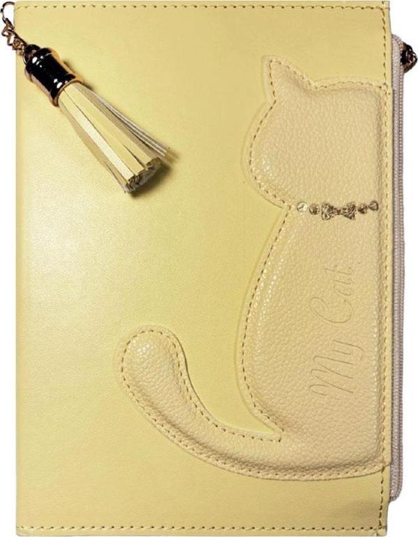 Victoria's Journals Geçmeli Kedili Vegan Kapak 13x18cm Çizgili Defter 125-2125 - Image 1